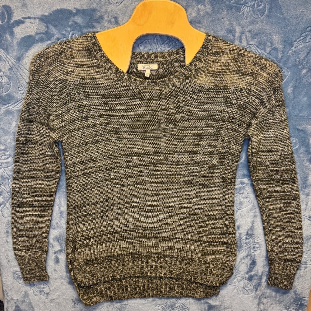 1821 | Mudd Marled Knit Chunky Crewneck Pullover Sweater Olive Green Womens L